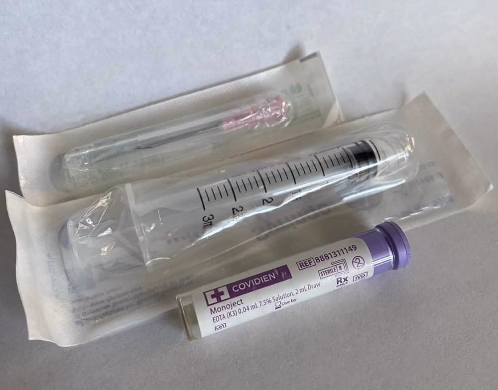 ¿Qué tipo de aguja se usa para sacar sangre?