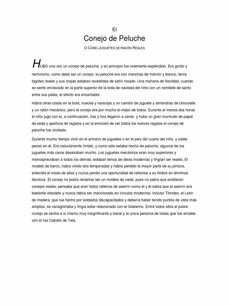 ¿De qué trata el libro sobre el conejo de peluche?