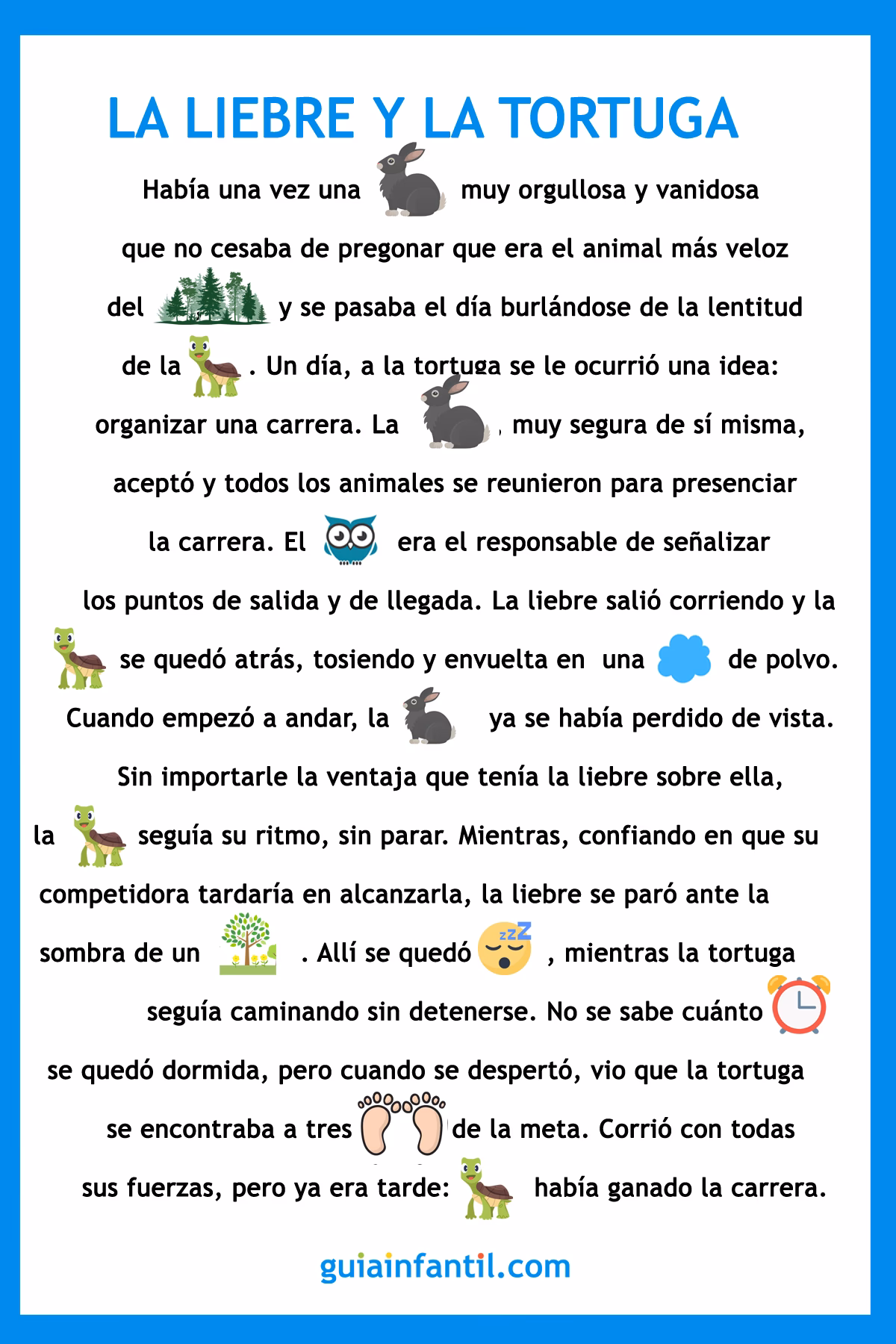 ¿Cuál es el propósito del cuento “El conejo y la tortuga”?
