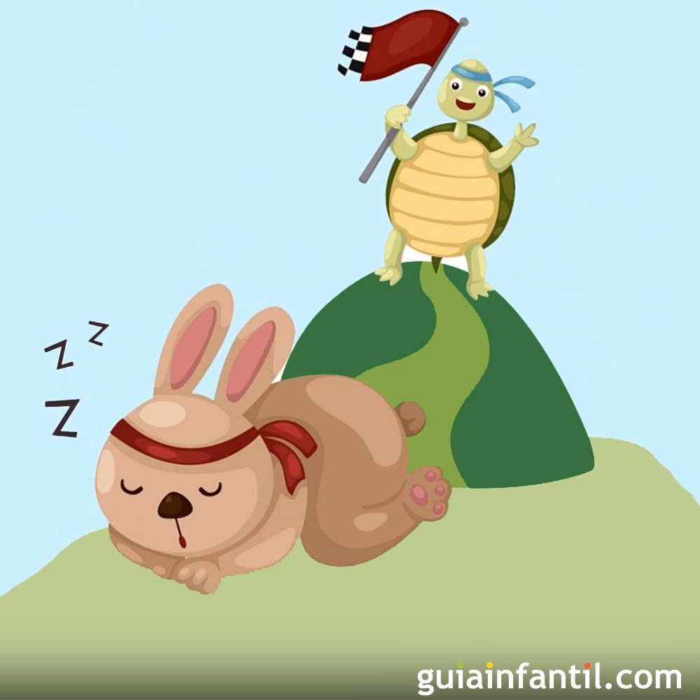 ¿Qué dice la fábula del conejo y la tortuga?