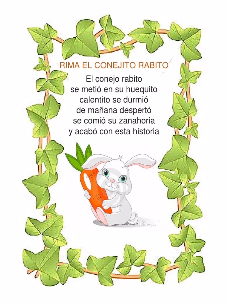 ¿Cuál es la rima sobre los conejos?